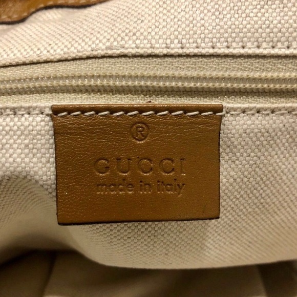 Vintage GUCCI Diamanté Sukey Canvas and Leather Rolled Top Handle Shoulder Bag - Picture 9 of 17